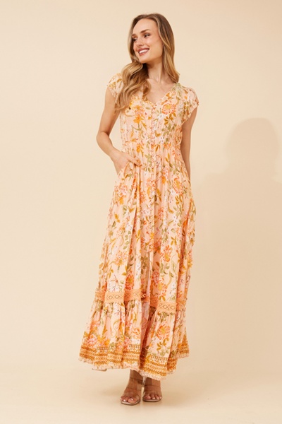 MOROCCO FLORAL MAXI DRESS