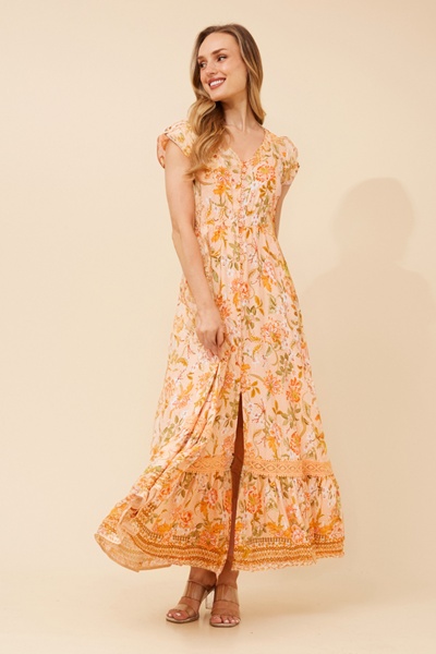 MOROCCO FLORAL MAXI DRESS