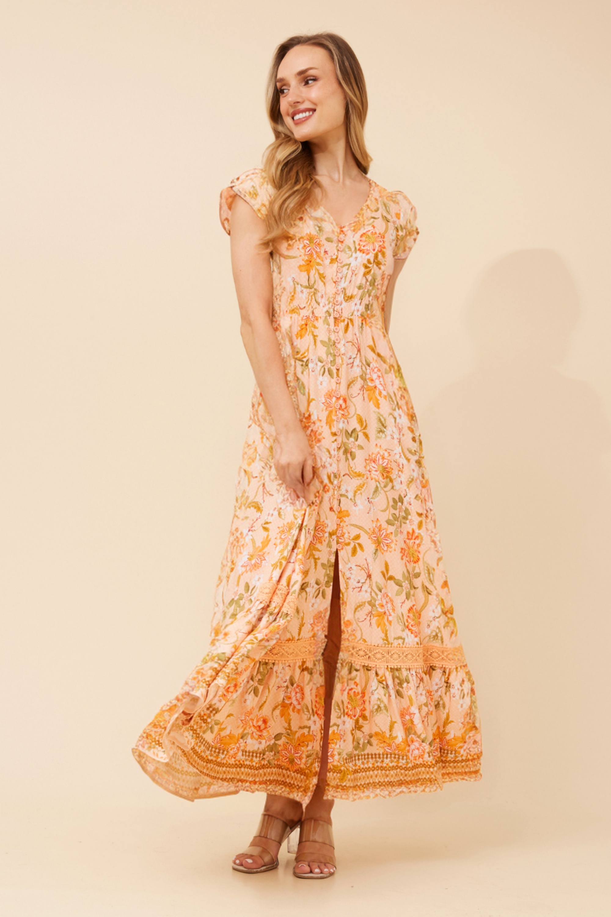 MOROCCO FLORAL MAXI DRESS
