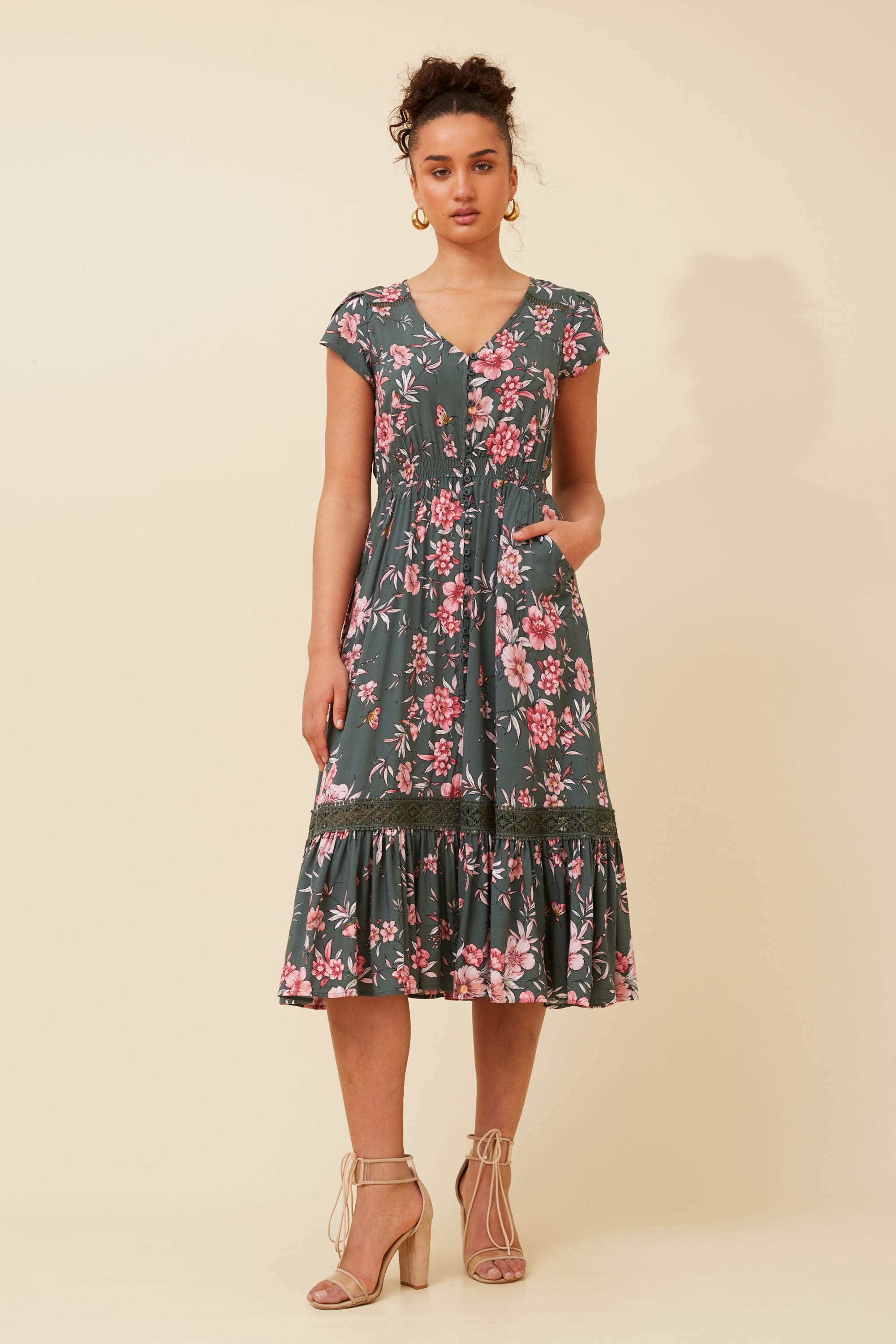 MOROCCO FLORAL MIDI DRESS