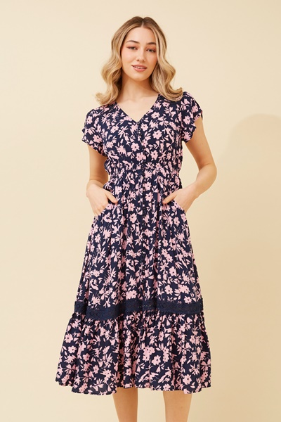 MOROCCO FLORAL MIDI DRESS