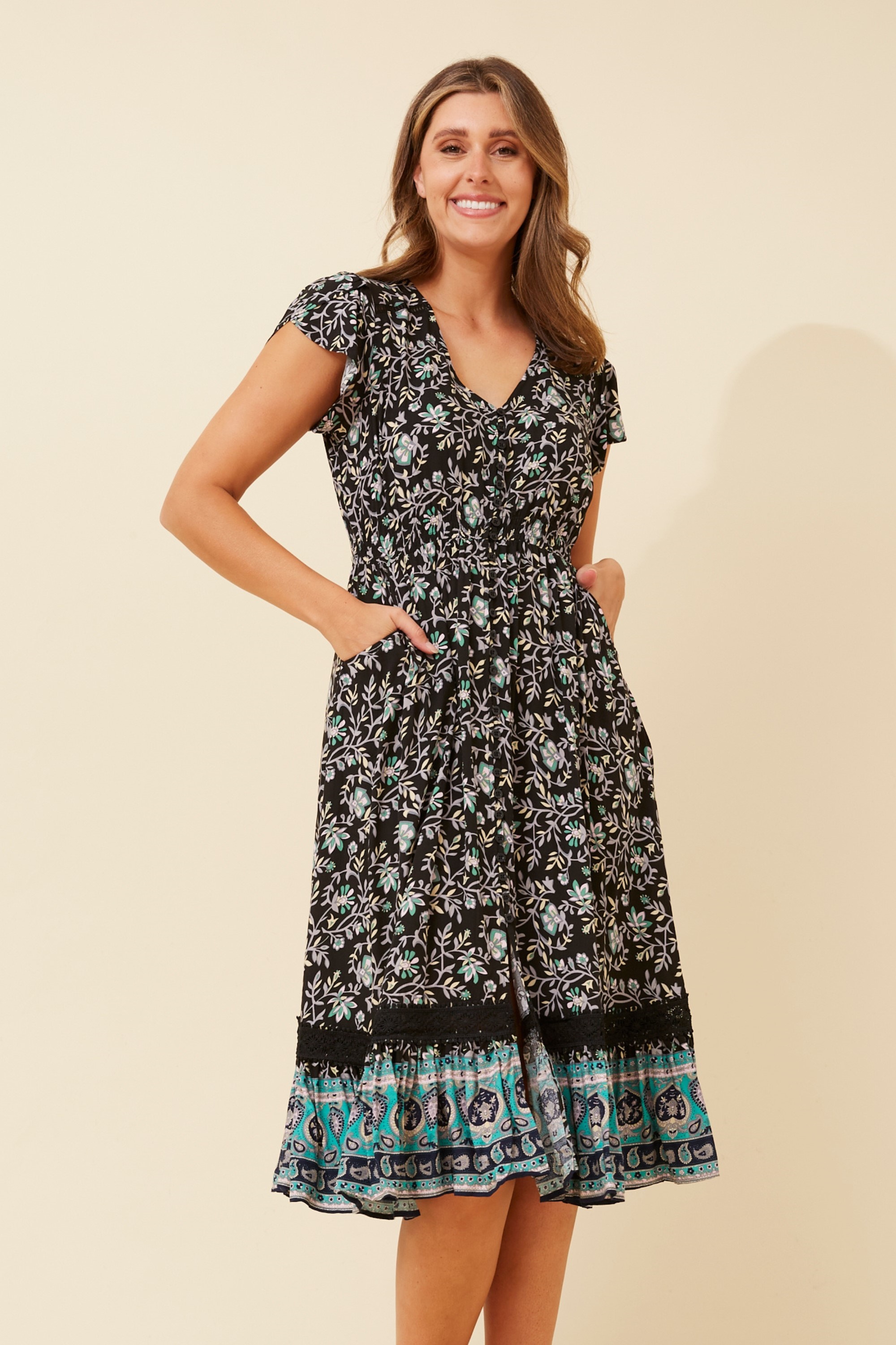 MOROCCO FLORAL MIDI DRESS