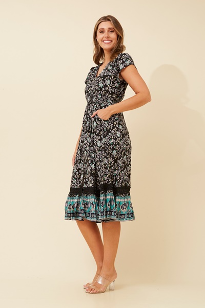 MOROCCO FLORAL MIDI DRESS