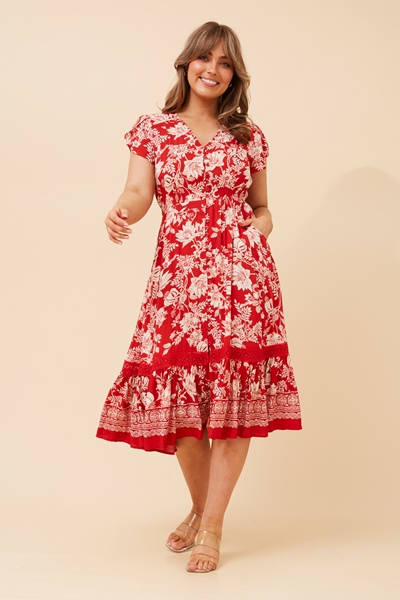MOROCCO FLORAL MIDI DRESS