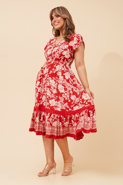 MOROCCO FLORAL MIDI DRESS