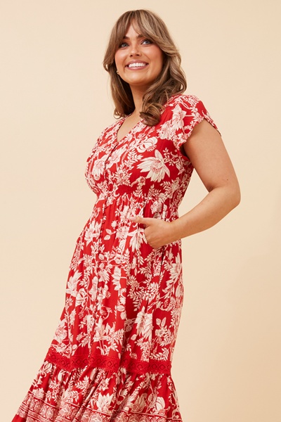 MOROCCO FLORAL MIDI DRESS