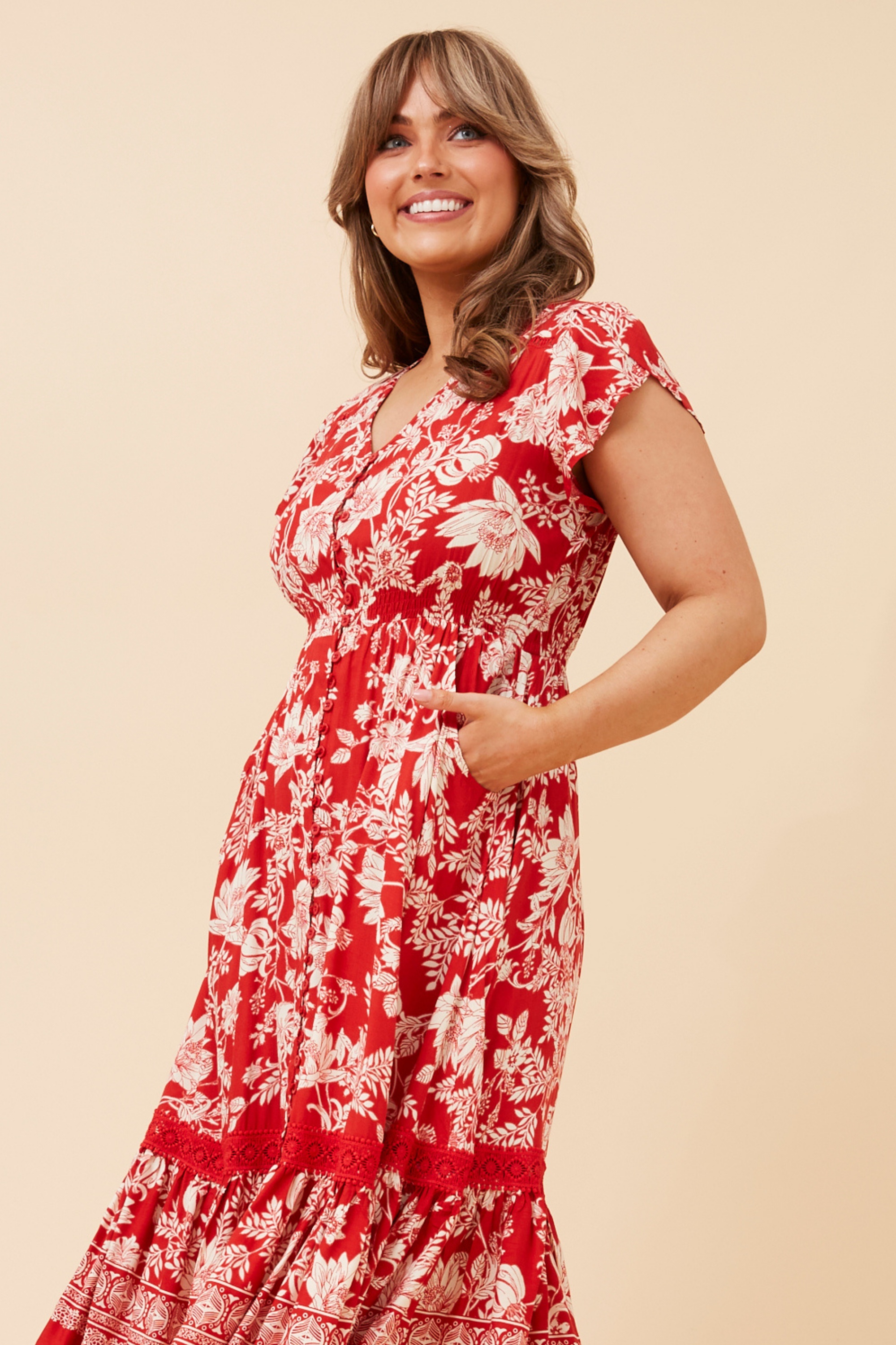 MOROCCO FLORAL MIDI DRESS