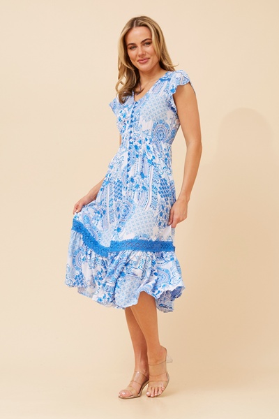 MOROCCO FLORAL MIDI DRESS