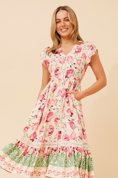 MOROCCO FLORAL MIDI DRESS