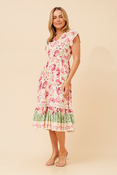 MOROCCO FLORAL MIDI DRESS