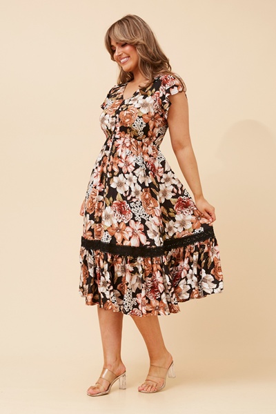 MOROCCO FLORAL MIDI DRESS