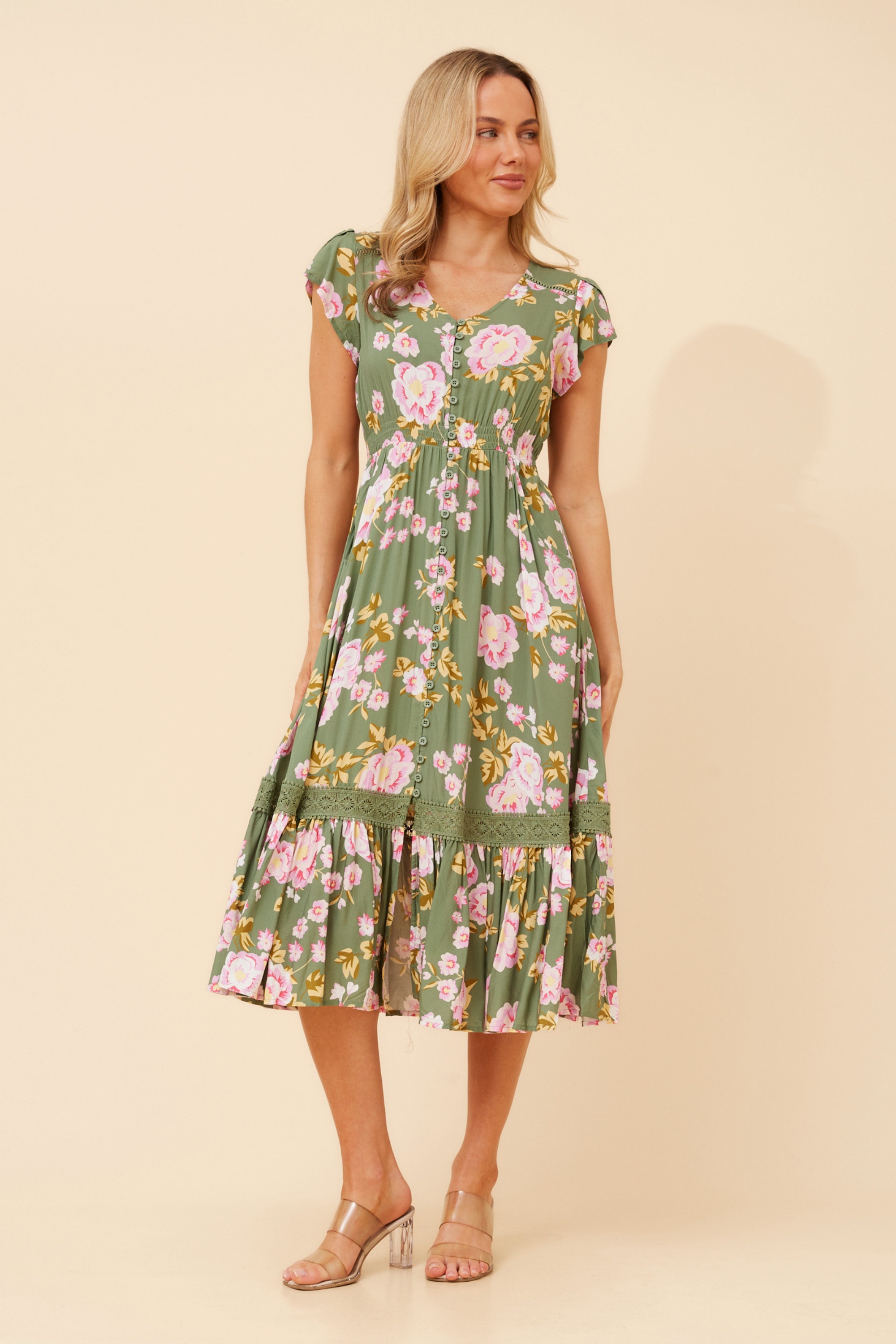 MOROCCO FLORAL MIDI DRESS