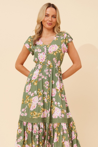 MOROCCO FLORAL MIDI DRESS