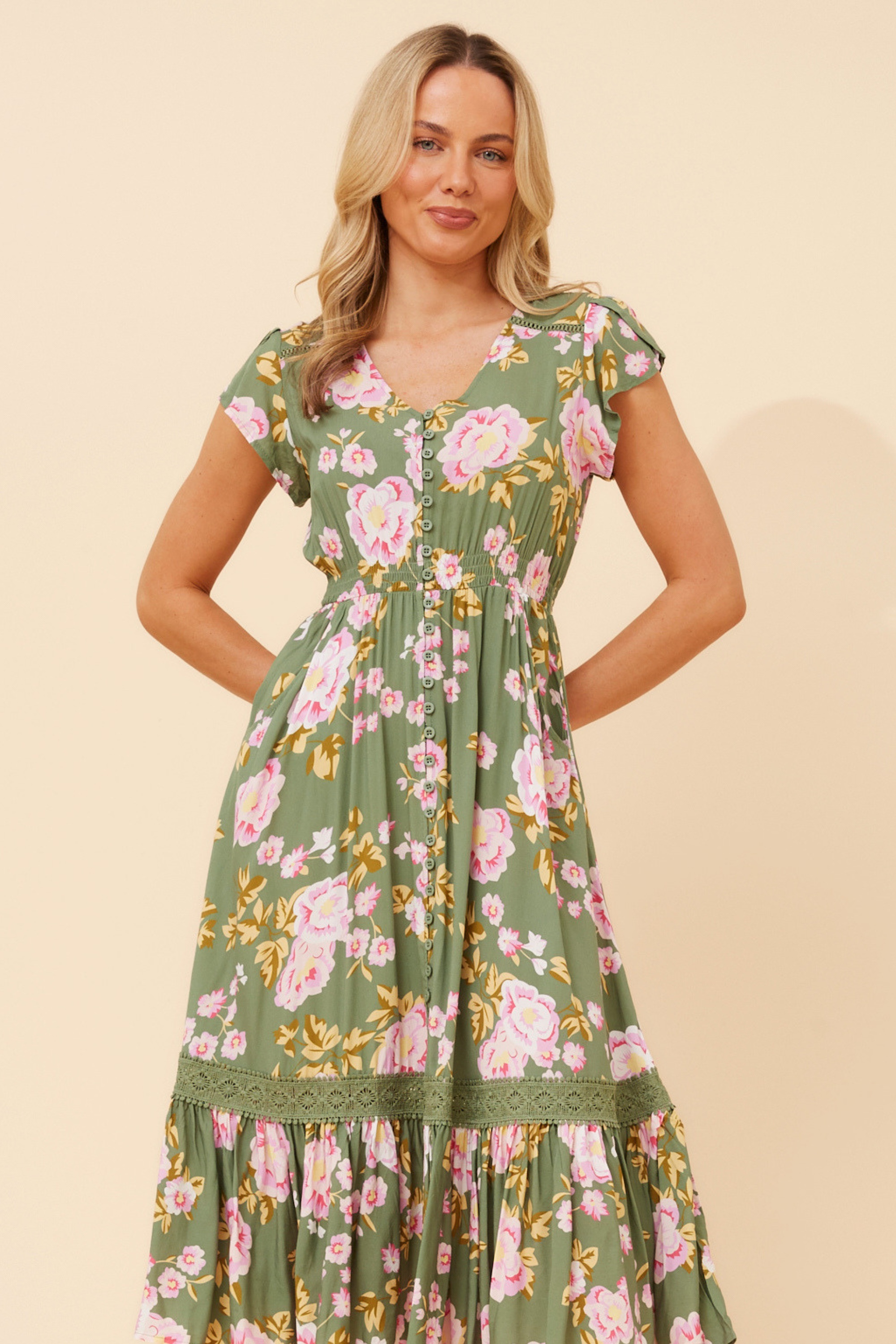 MOROCCO FLORAL MIDI DRESS