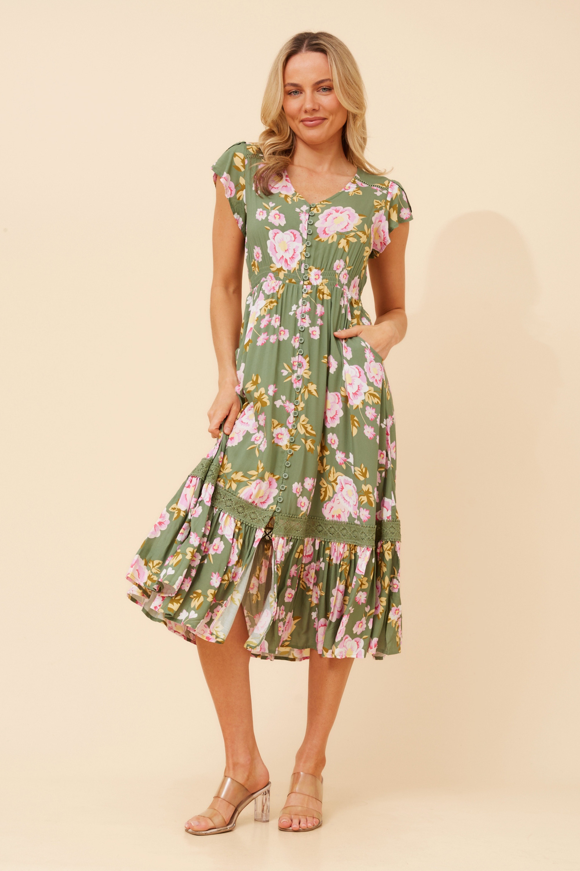 MOROCCO FLORAL MIDI DRESS