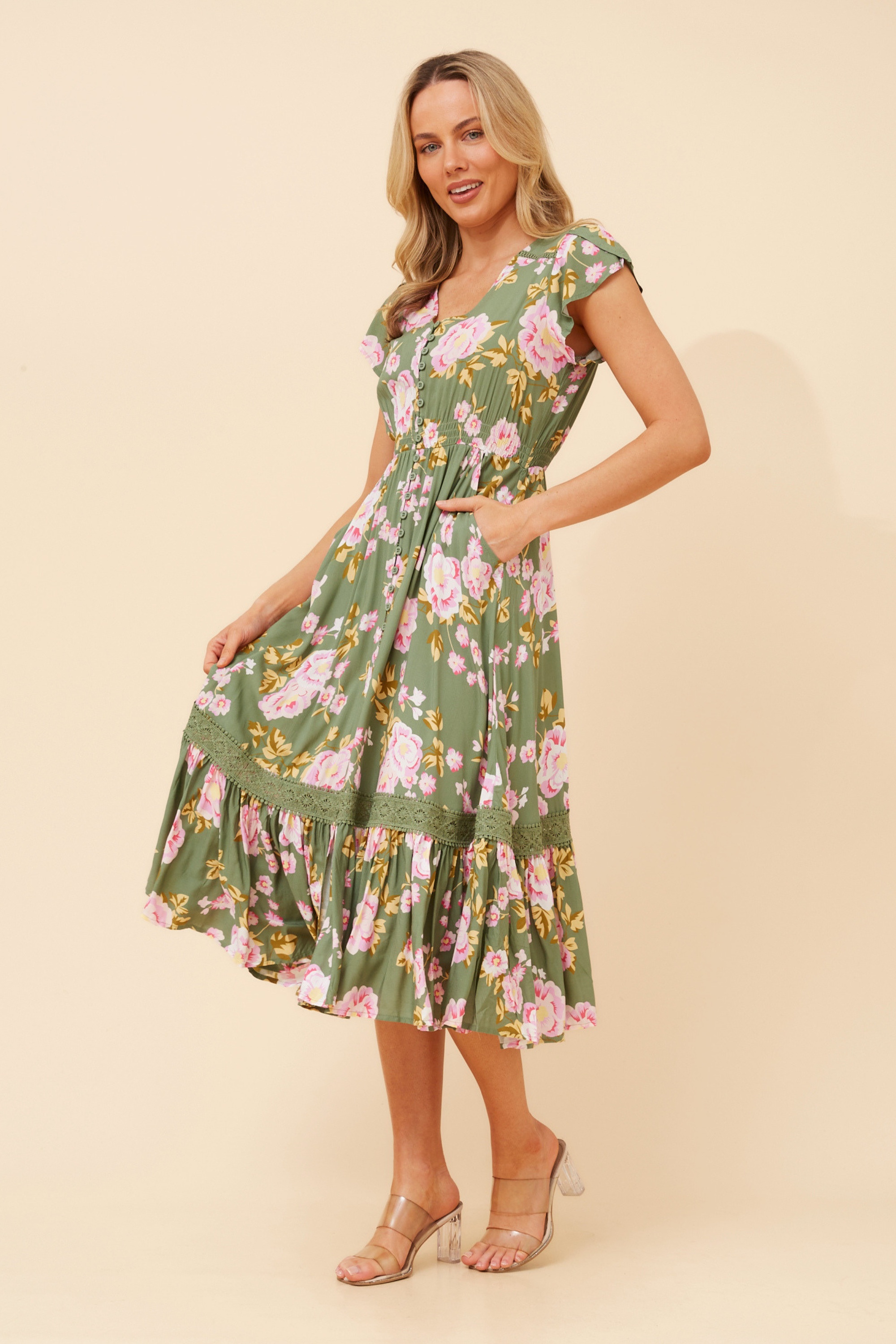 MOROCCO FLORAL MIDI DRESS