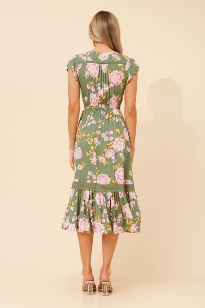 MOROCCO FLORAL MIDI DRESS