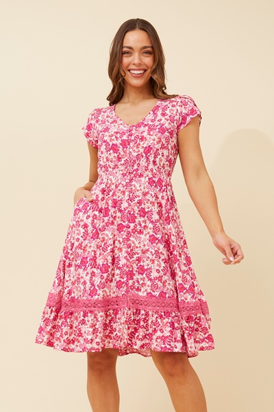 MOROCCO FLORAL SHORT DRESS