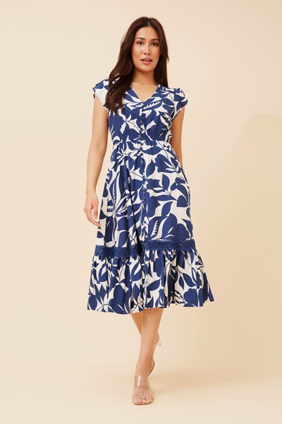 MOROCCO LEAF PRINT DRESS