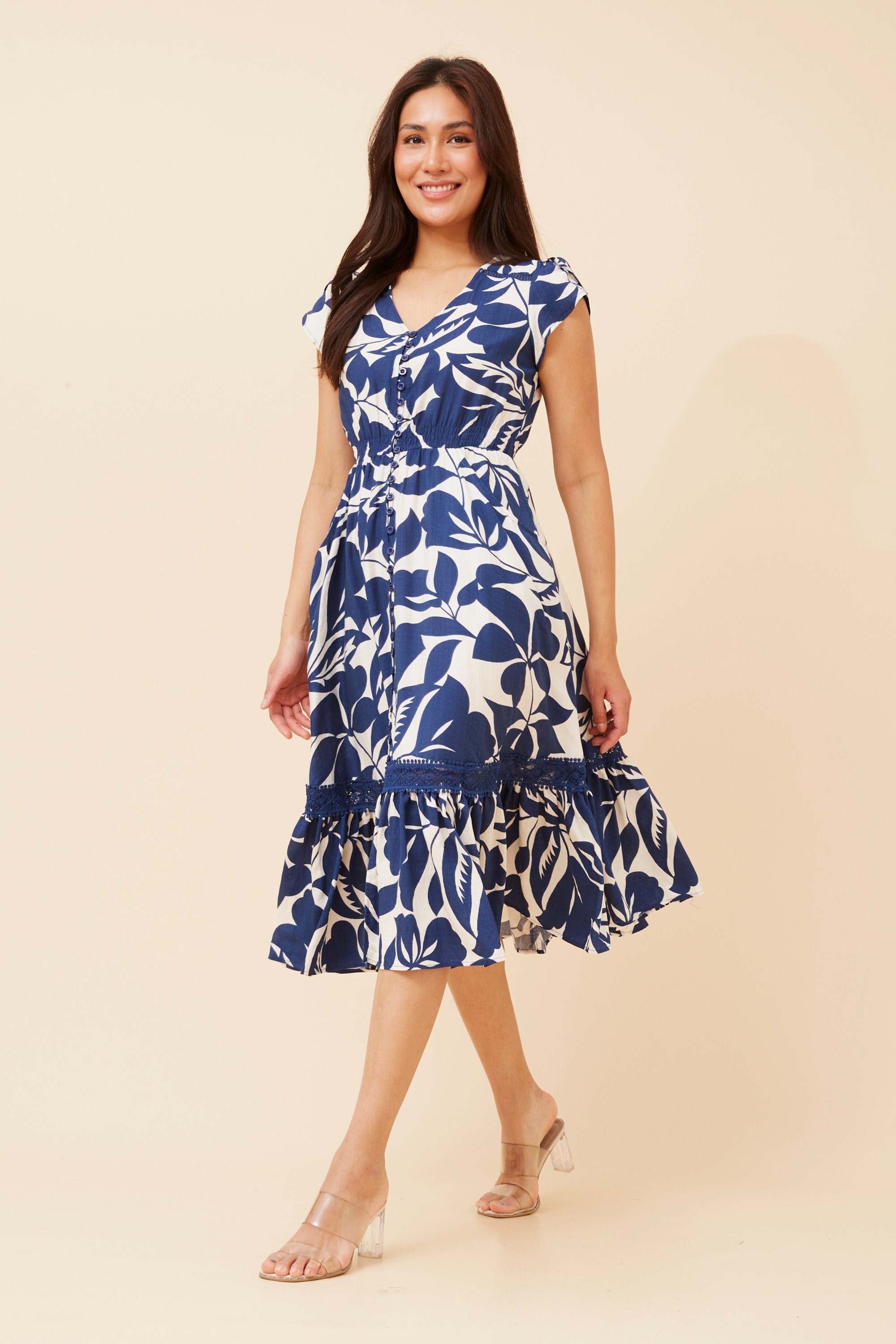 MOROCCO LEAF PRINT DRESS