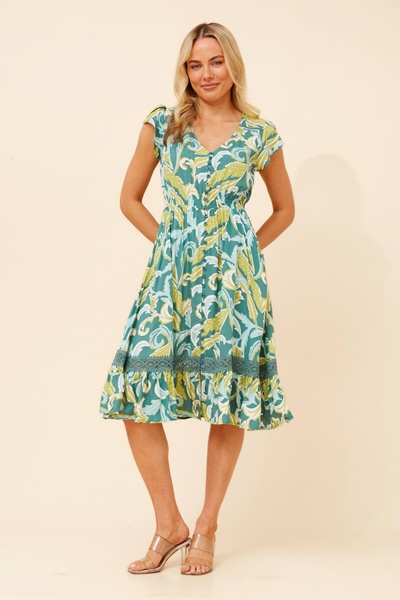 MOROCCO LEAF PRINT DRESS