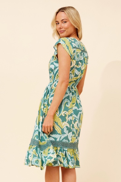 MOROCCO LEAF PRINT DRESS