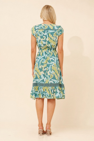 MOROCCO LEAF PRINT DRESS
