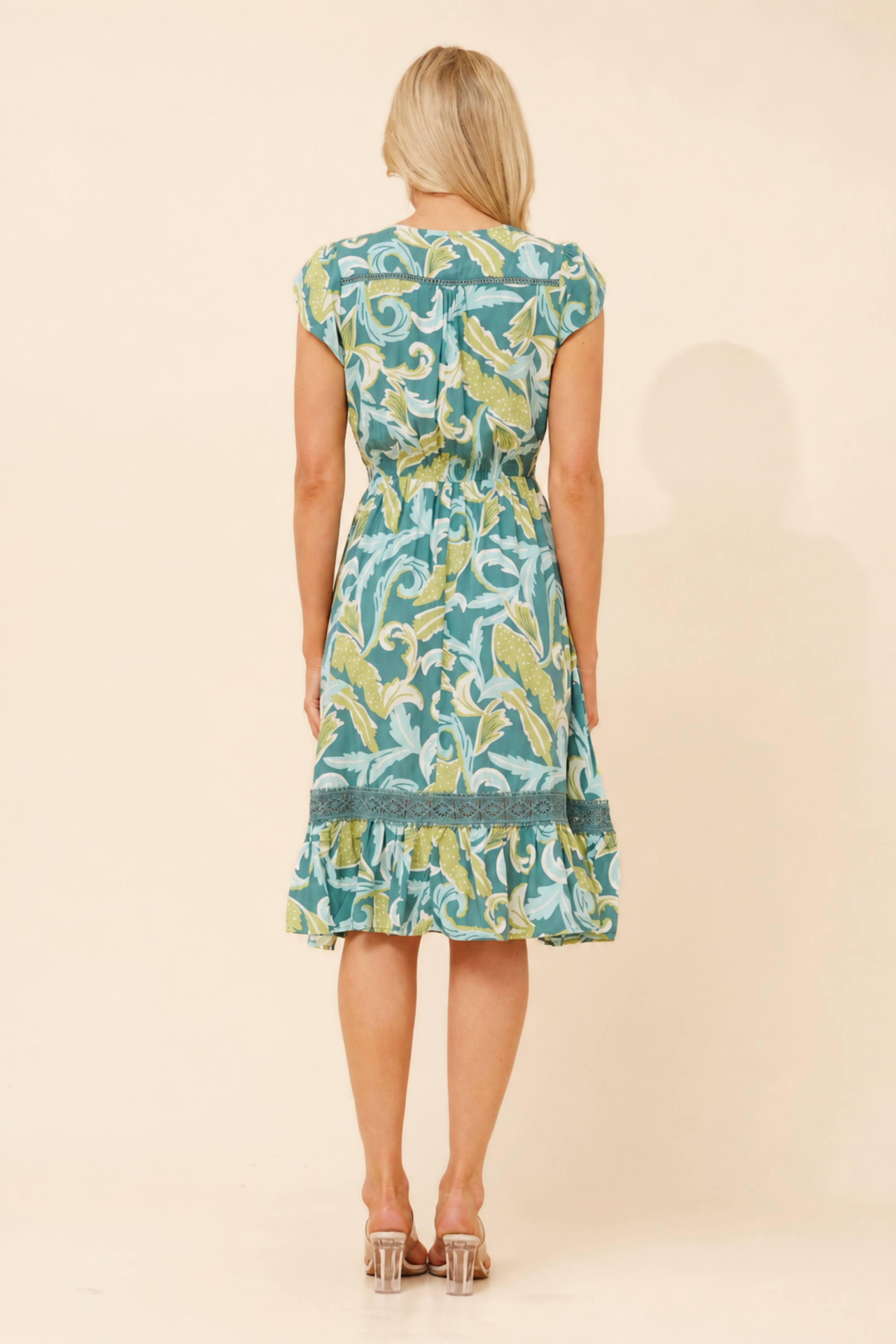 MOROCCO LEAF PRINT DRESS