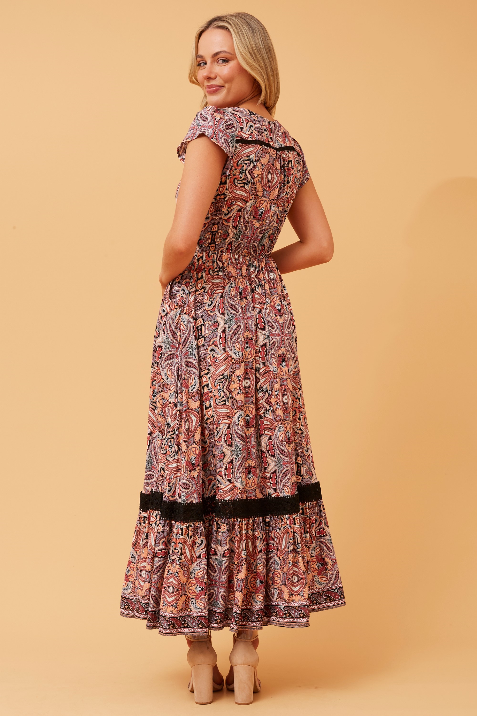 MOROCCO PAISLEY BOHO MAXI DRESS