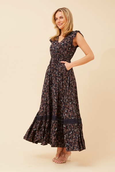 MOROCCO PAISLEY PRINT MAXI DRESS