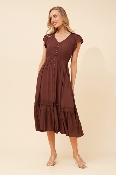 MOROCCO SOLID MIDI DRESS