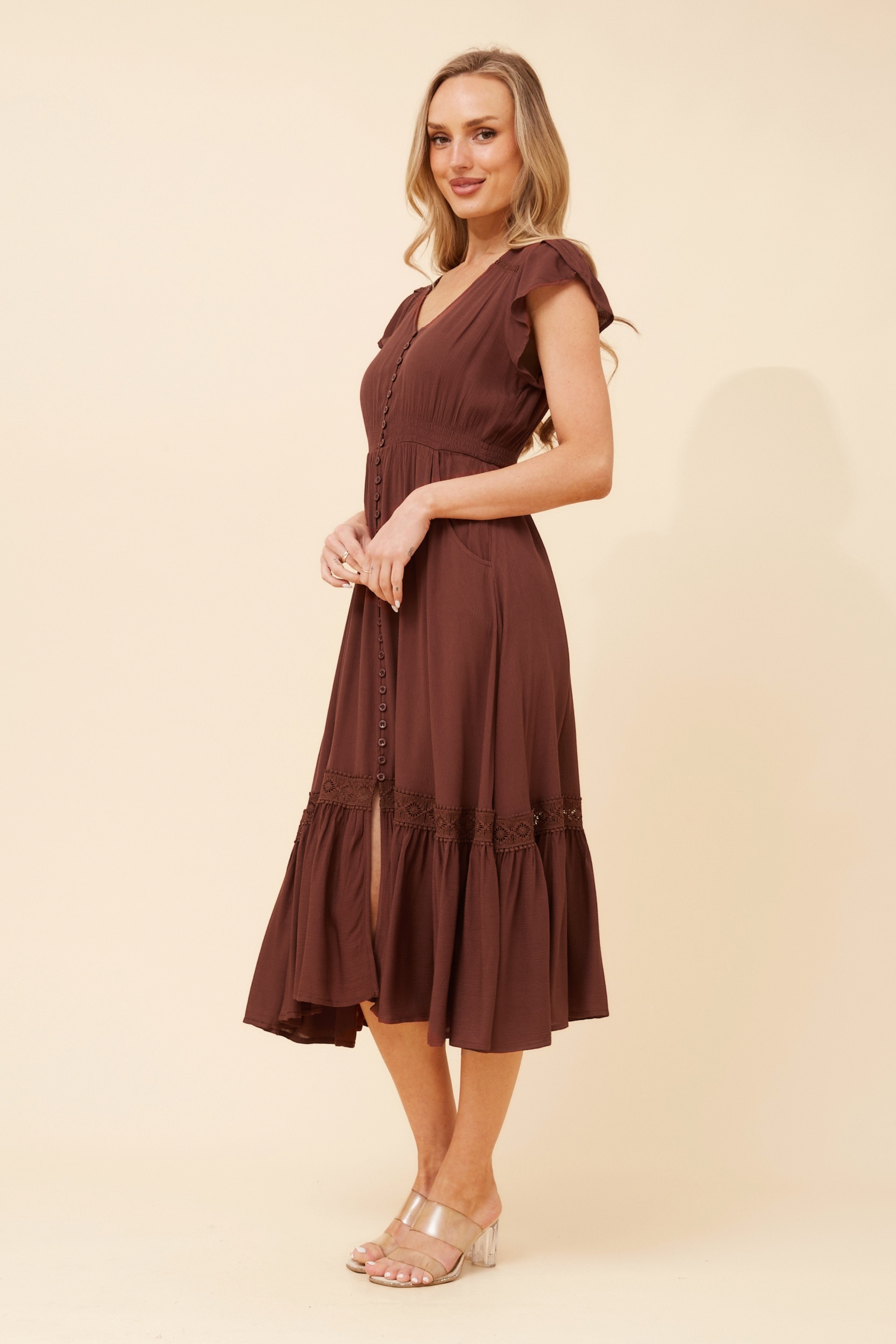 MOROCCO SOLID MIDI DRESS