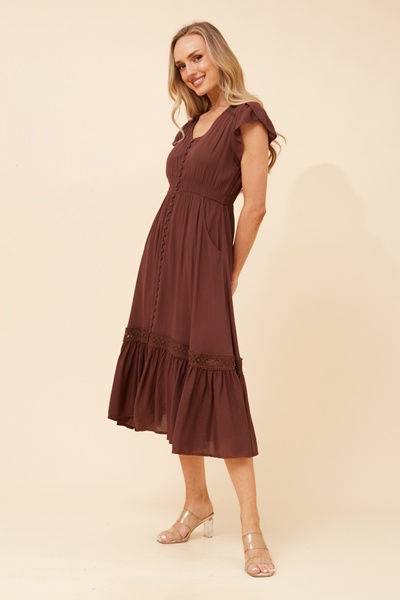 MOROCCO SOLID MIDI DRESS