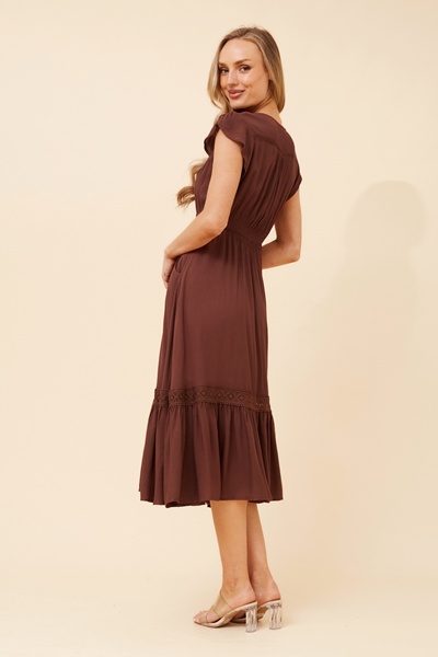 MOROCCO SOLID MIDI DRESS
