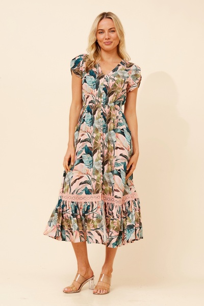 MOROCCO TROPICAL PRINT DRESS