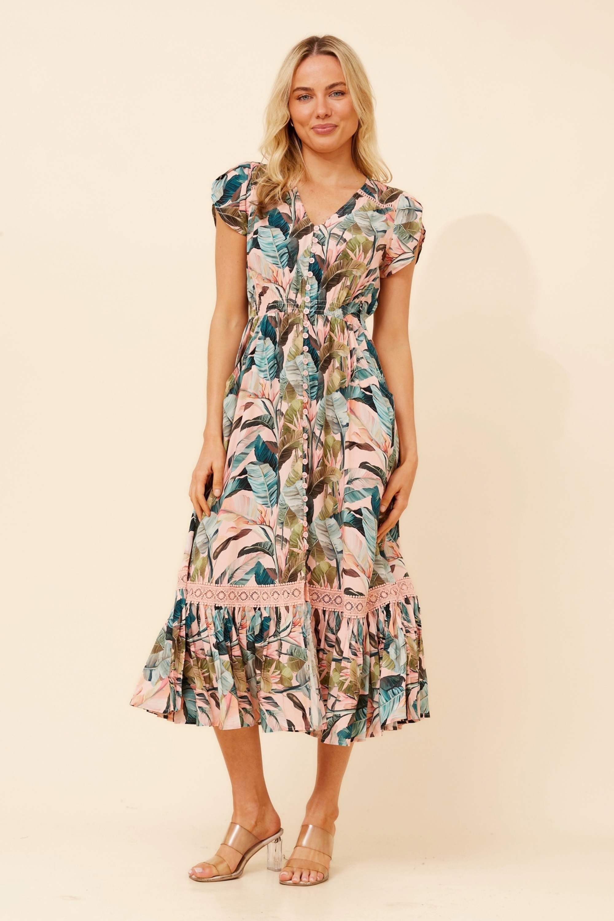 MOROCCO TROPICAL PRINT DRESS