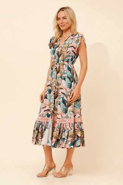MOROCCO TROPICAL PRINT DRESS