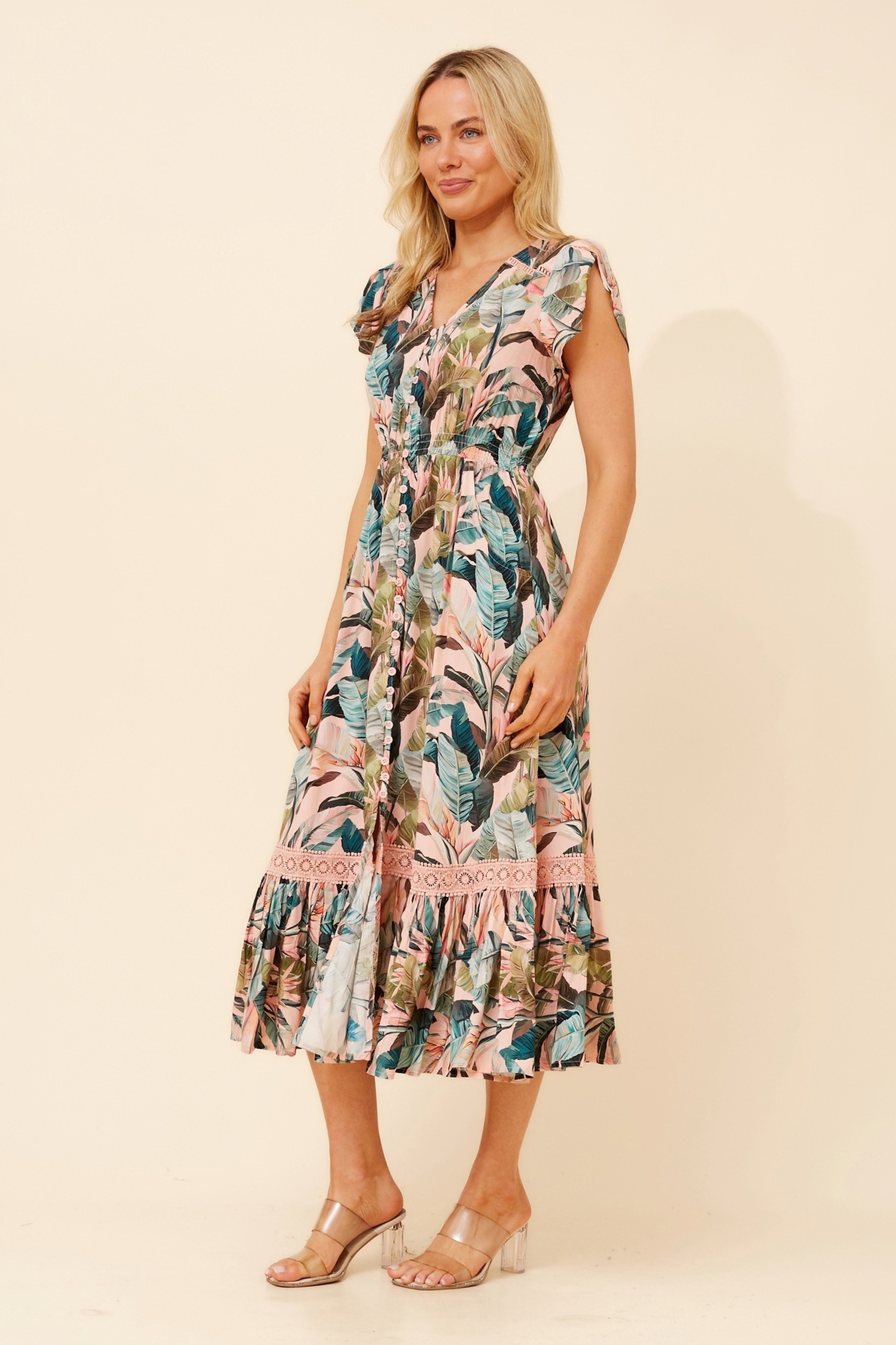 MOROCCO TROPICAL PRINT DRESS