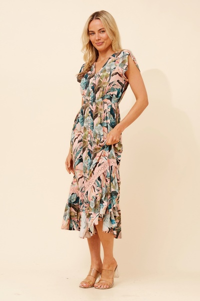 MOROCCO TROPICAL PRINT DRESS