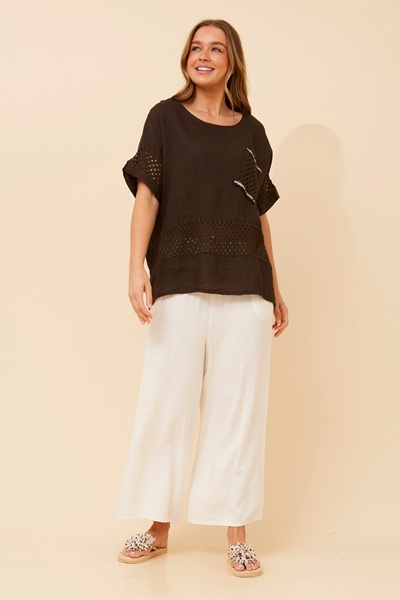 MORRA PATCHWORK LINEN TOP
