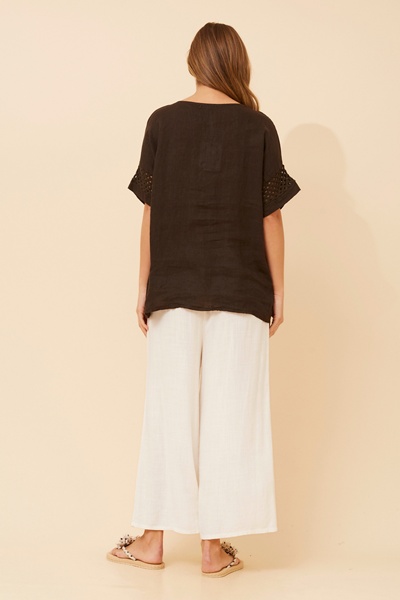 MORRA PATCHWORK LINEN TOP