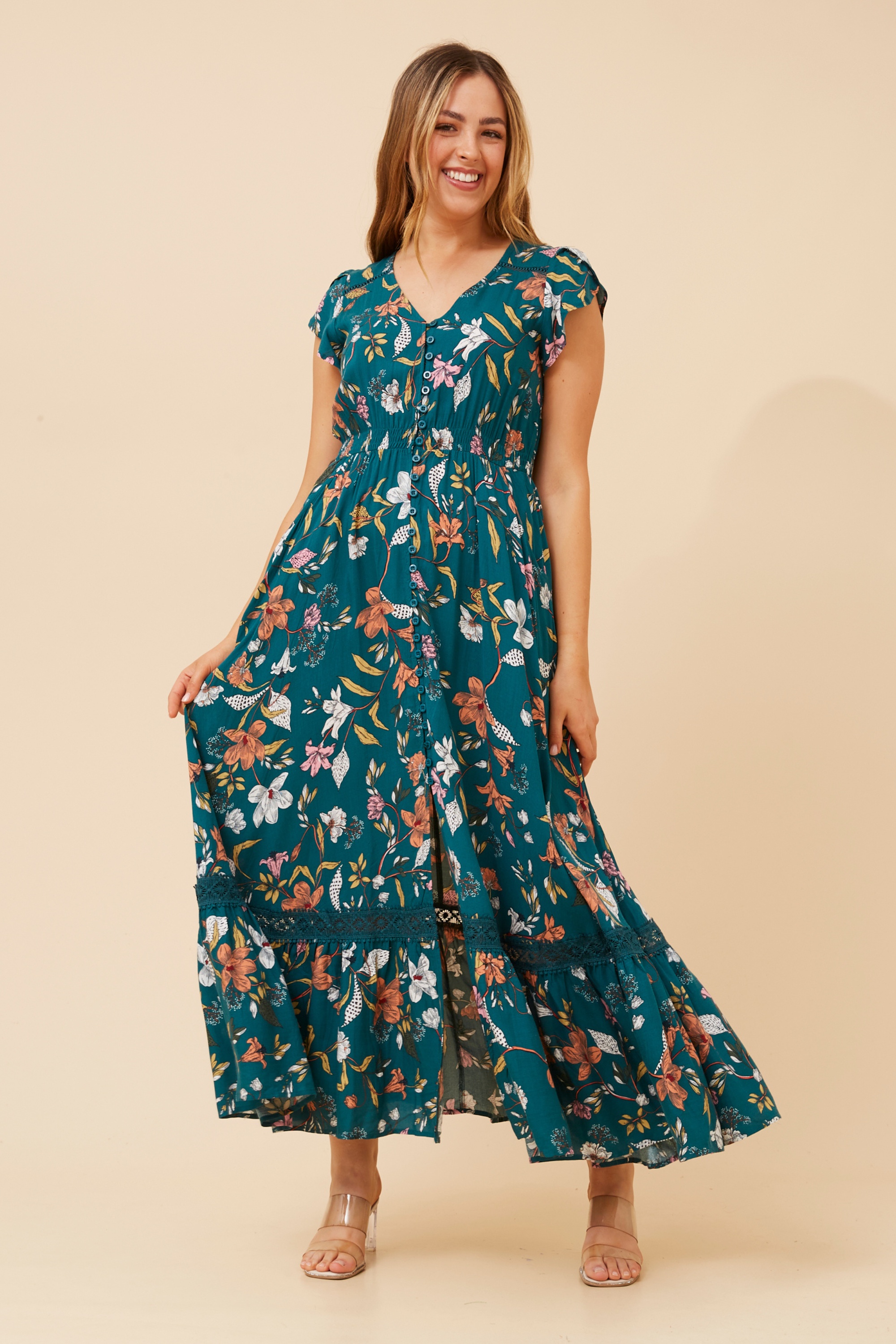 MORROCO FLORAL MAXI DRESS