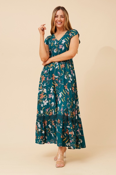 MORROCO FLORAL MAXI DRESS