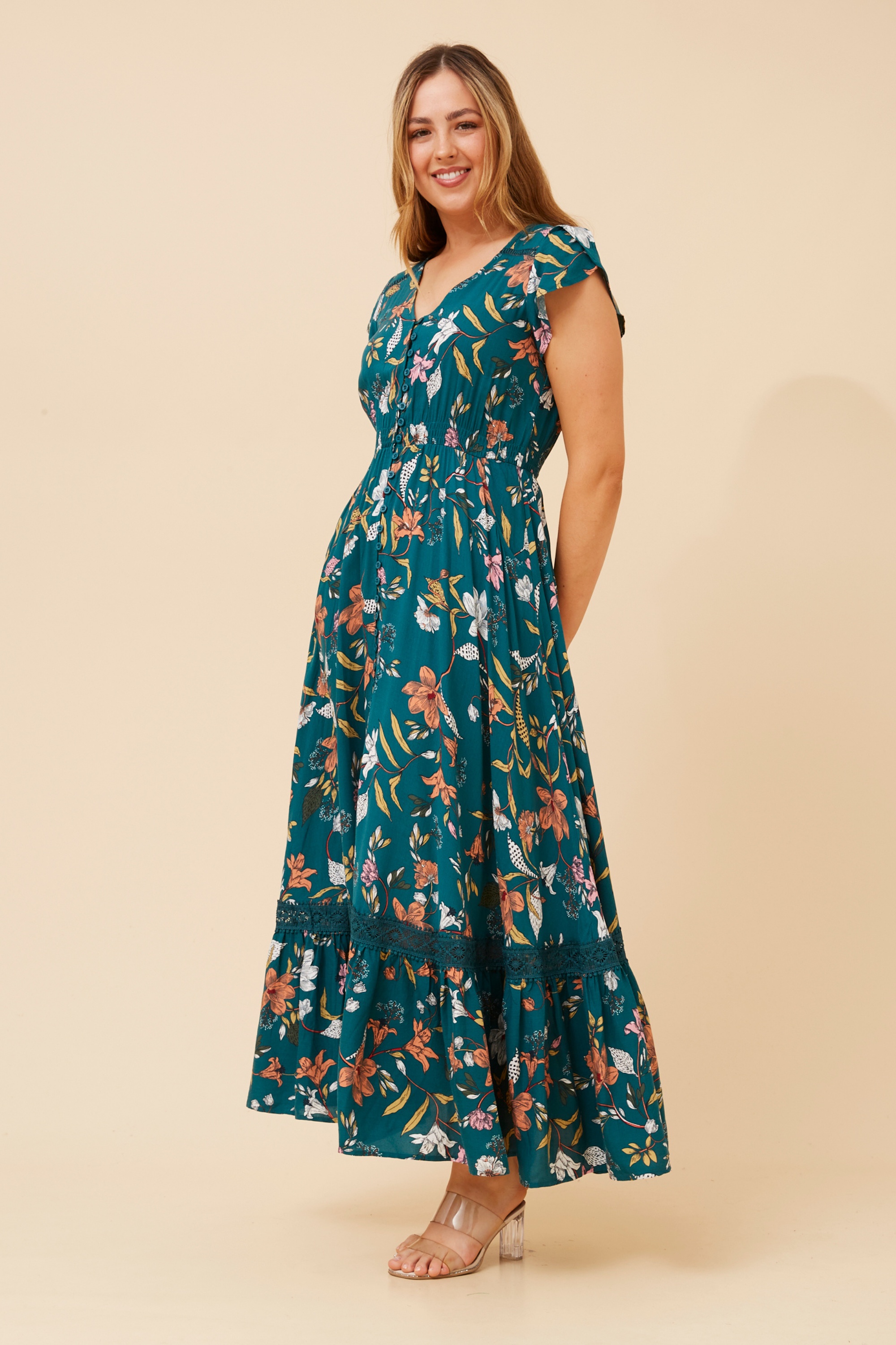 MORROCO FLORAL MAXI DRESS