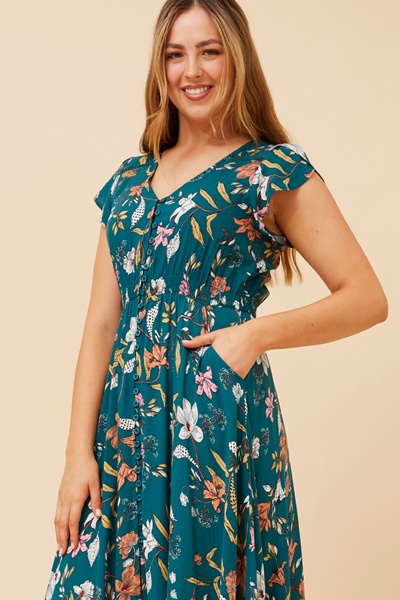 MORROCO FLORAL MAXI DRESS