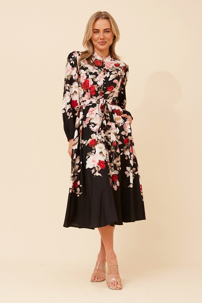 MUSETTA FLORAL PRINT MIDI DRESS