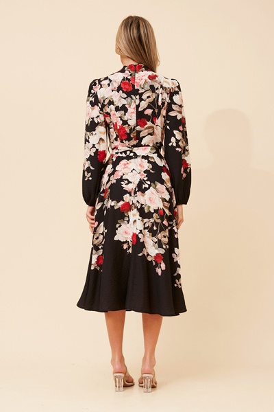 MUSETTA FLORAL PRINT MIDI DRESS