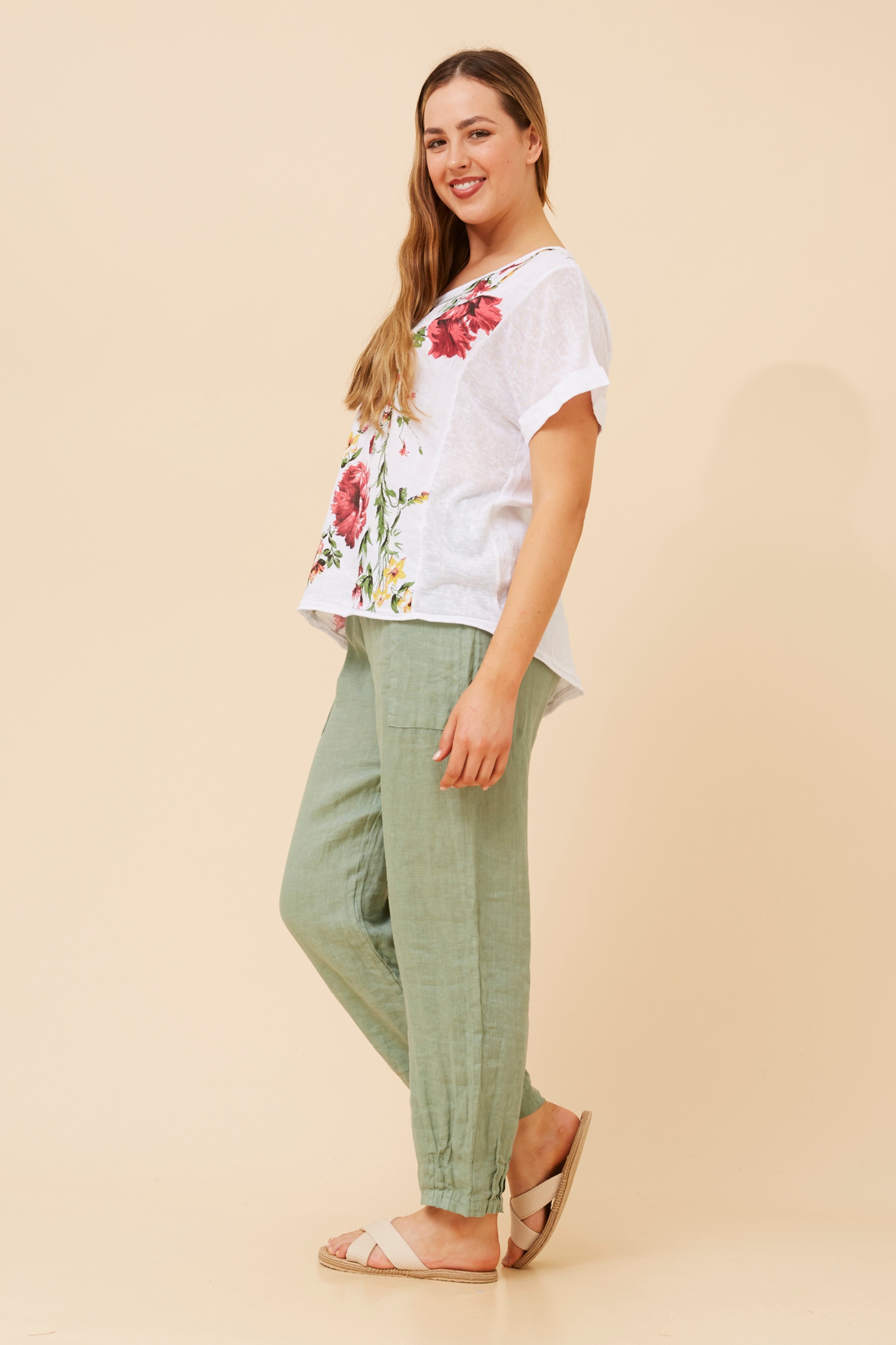 MYLA FLORAL LINEN TOP