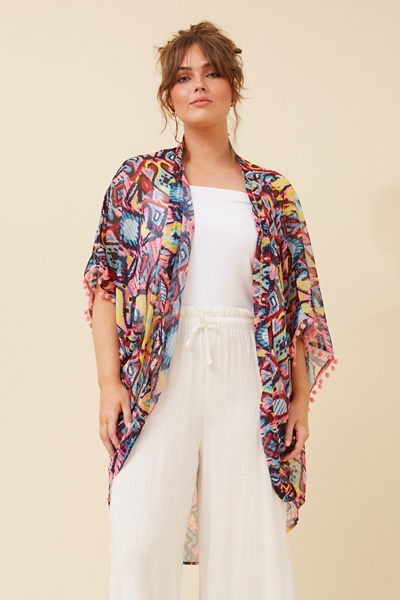 NAIDA ABSTRACT PRINT KIMONO