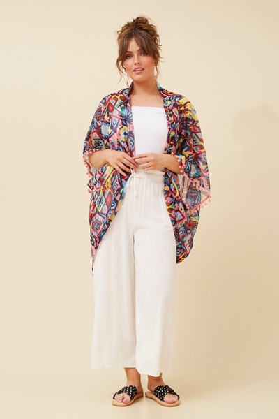 NAIDA ABSTRACT PRINT KIMONO